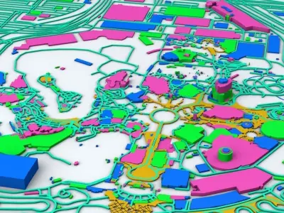 Disneyland Los Angeles Road Network Buildings and Streets 3D model