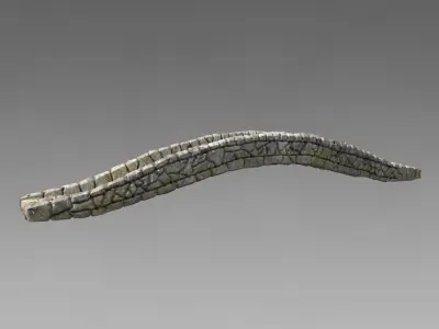 Low poly detailed stone bridge Low-poly 3D model