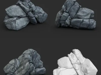 High poly Boulder Rock 230414 3D model