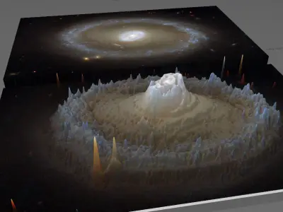 Low Res NGC 3081 deep sky object 3d software analysis Free 3D print model