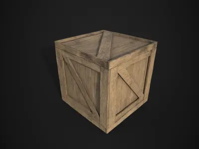 Wooden Crate Low-poly 3D model
