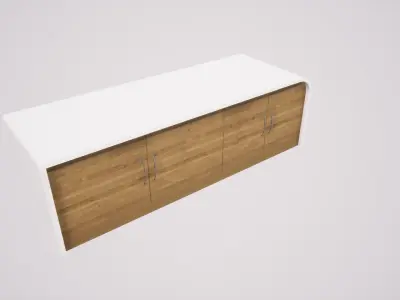 Wardrobe-01 sideboard with doors and drawers Low-poly 3D model