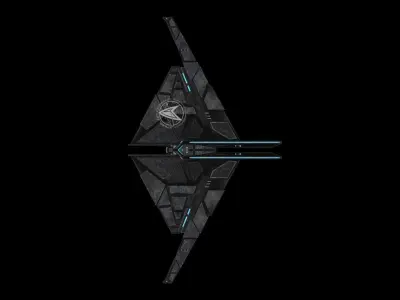Star Trek Deimos-Class Synth Ship Low-poly 3D model