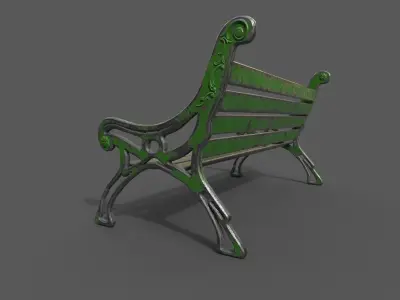 Street Bench Pack 2 Low-poly 3D model