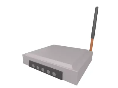 Cartoon Wifi Router v2 001 Low-poly 3D model