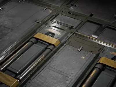 Sci Fi Floor modular Pack Low-poly 3D model