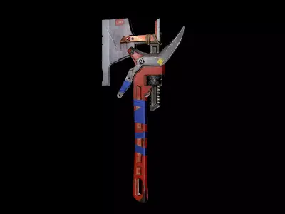 Next generation wrench axe Low-poly 3D model
