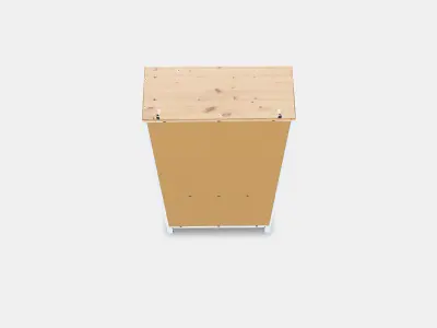 HEMNES Glass-door cabinet with 3 drawers 1 Low-poly 3D model