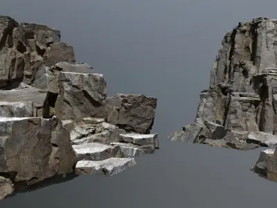 Rock Set Low-poly 3D model 50