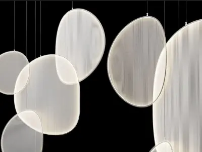 iiii 09 led fabric pendant lamp Low-poly 3D model