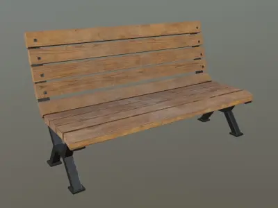 Park Bench  Low-poly 3D model