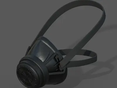 Gas mask protection futuristic technology armor develop  Low-poly 3D model