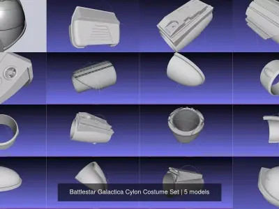 Battlestar Galactica Cylon Costume Set 3D Model Pack