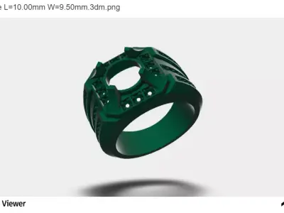 Men Ring With Round Cut Center stone 3D print model