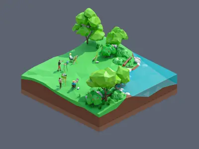 land 97A Low-poly 3D model