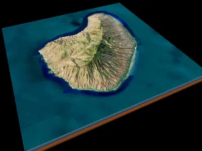 Lanai Island 3d Model terrain Low-poly 3D model