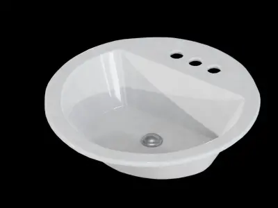 Bryant bathroom sink round drop White Low-poly 3D model