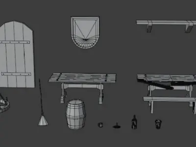 Medieval Scene Free low-poly 3D model