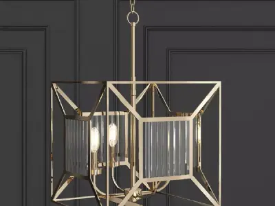 Cage 4 Light Chandelier 3D model