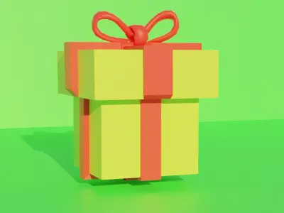 Decorative 3D Gift Box for Games and Animation Low-poly 3D model
