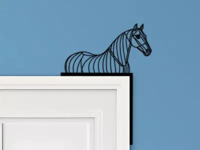 Horse Door Corner Decor 3D print model