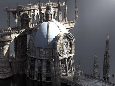 Imperial Desert Palace Bridge Dome 3D model