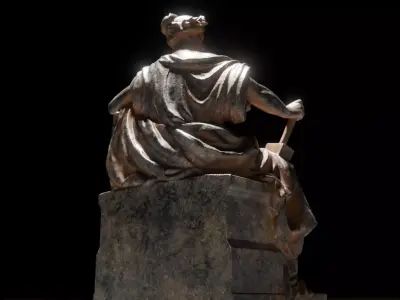 Ancient Seated Deity Statue High Detail 3D Model 3D model