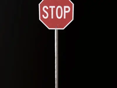 Stop Sign - PBR Game Ready Low-poly 3D model