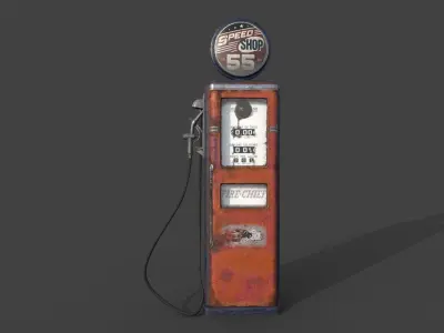 Gas Pump Low-poly 3D model