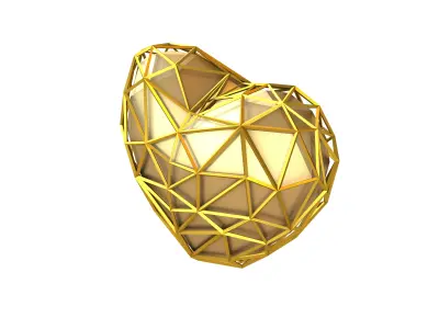 Stylish Heart V4 030 Low-poly 3D model