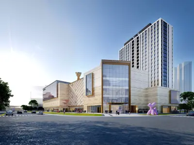 Commercial building Low-poly 3D model