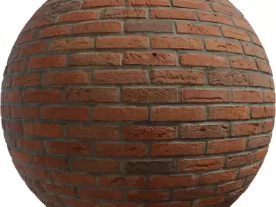 Handmade Red Brick Wall PBR Material  Texture