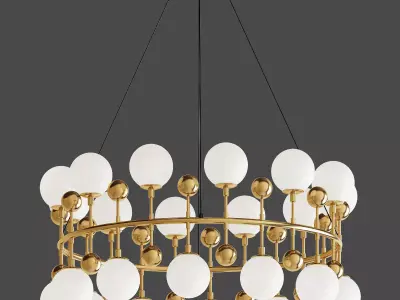 milk bubble ring chandelier 3D model