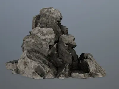 rock gate Low-poly 3D model