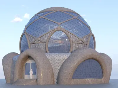 Sphere House Low-poly 3D model