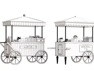 Food Cart Low-poly 3D model buy