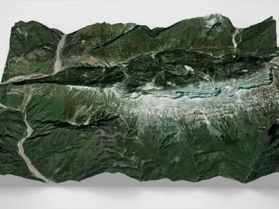 Mountain landscape Monte Colon Province of Pordenone Italy 3D model