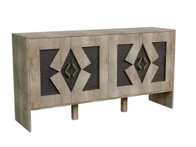 Mid-Century Modern Storage Cabinet Low-poly 3D model