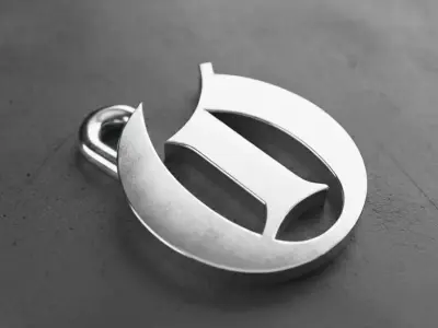 Gothic Letter O Pendant 3D print model
