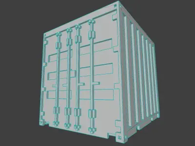 Voxel Shipping Container 10ft Low-poly 3D model