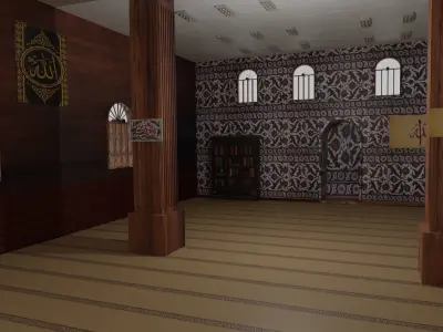 Mosque Interior Low-poly 3D model