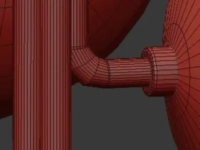 Untitled three spheres hanging from brass fixture 3D model