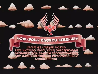 LOW-POLY CLOUDS LIBRARY Low-poly 3D model