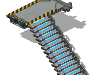 Spaceship Building - Stairs 10 3D model