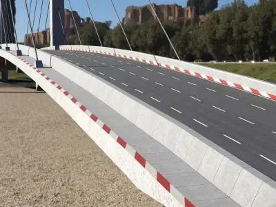 Cable Bridge Low-poly 3D model