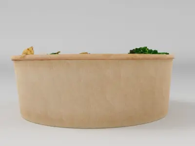 Poke bowl with king prawn or caramote prawn and Teriyaki sauce 3D model