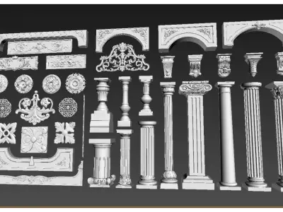  European decorative components 3D model