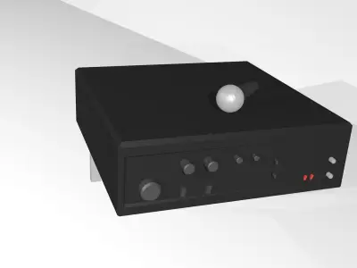  Sound Audio Mixer Amplifier and Microphone Low-poly 3D model