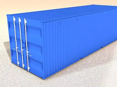 Shipping Container with interactive doors - Low Poly Low-poly 3D model