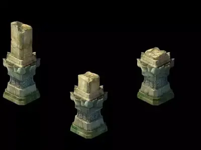 Kashayana Buddha Forest Stone Magic Arrow 02 3D model